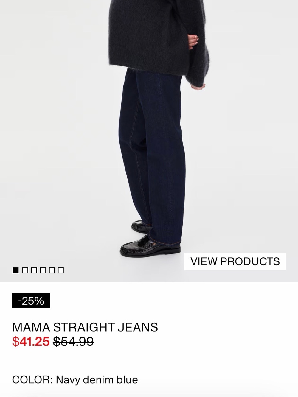 H&M Straight Jeans - Navy Blue